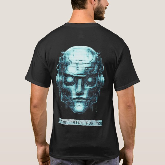 Camiseta Mind Control Cyberpunk Blue Grunge Front & Back (Reverso)