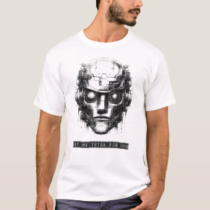 Camiseta Mind Control Cyberpunk Robot Black Print Men's