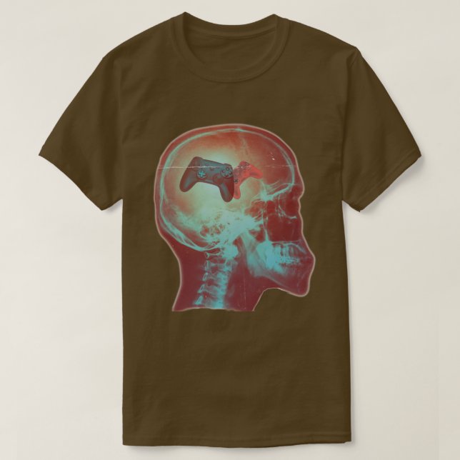 Camiseta Mind Controller Skull Gaming Gamer Hombres Niños A (Diseño del anverso)