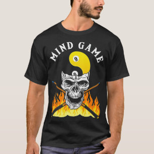 Camiseta Mind Game Pool Billiards Player Cue Billiard Skull