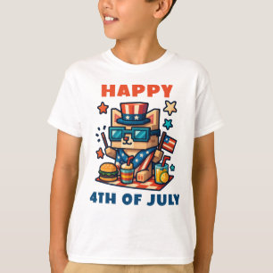 Camiseta Minecraft para niños del 4 de julio