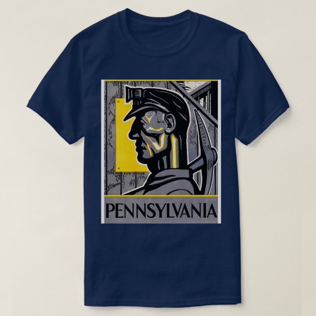 Camiseta Miner de Pennsylvania 1936 Isadore Posoff (Diseño del anverso)