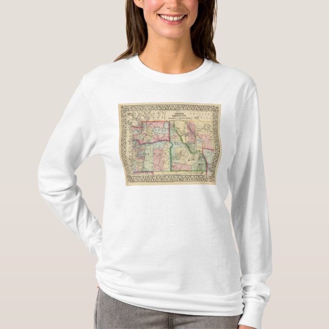 Camiseta Mineral, lavado, Idaho, mapa de Mont de Mitchell (Anverso)