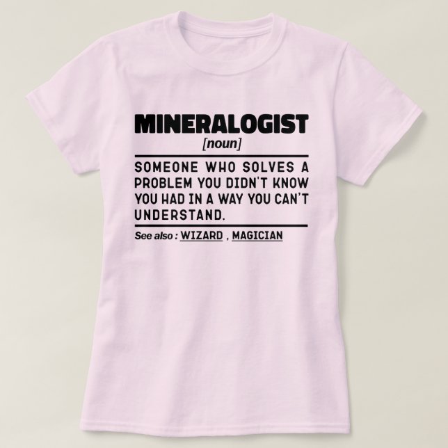 Camiseta Mineralógica moderna Ciencia de la Geología por Gu (Diseño del anverso)