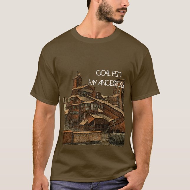 Camiseta Minería de carbón de antracita de carbón, arte de  (Anverso)