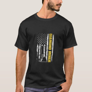 Camiseta Minería de diamantes Bandera Americana Orgullosa P