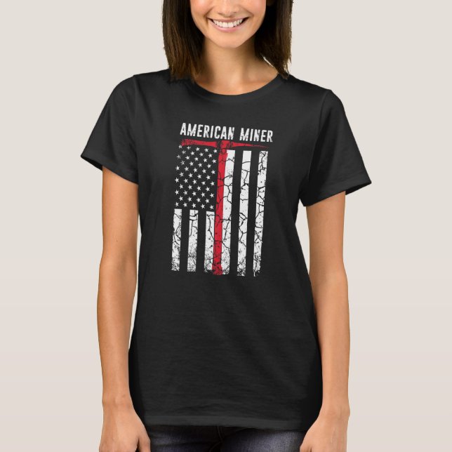 Camiseta Minero Americano Carbón Oro (Anverso)
