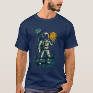 Camiseta Minero de Bitcoin en el espacio - Diseño de astron