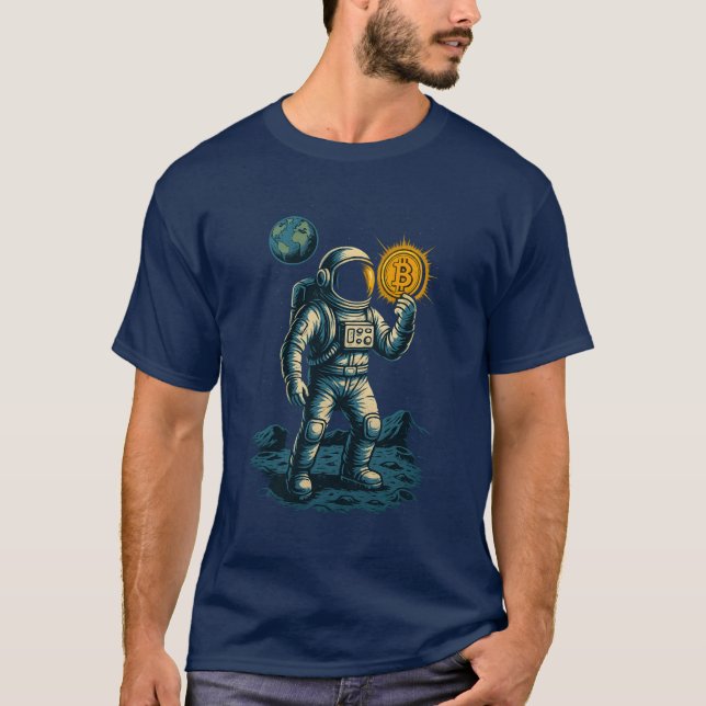 Camiseta Minero de Bitcoin en el espacio - Diseño de astron (Anverso)