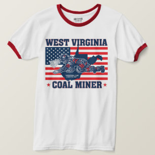 Camiseta MINERO DE CARBÓN DE VIRGINIA OCCIDENTAL rojo, blan