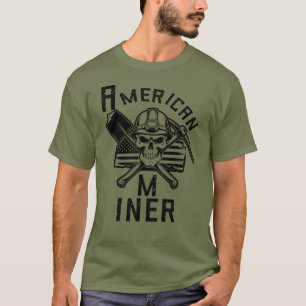 Camiseta Minero estadounidense, cráneo de minero