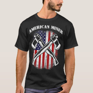 Camiseta Minero estadounidense de bandera de Estados Unidos