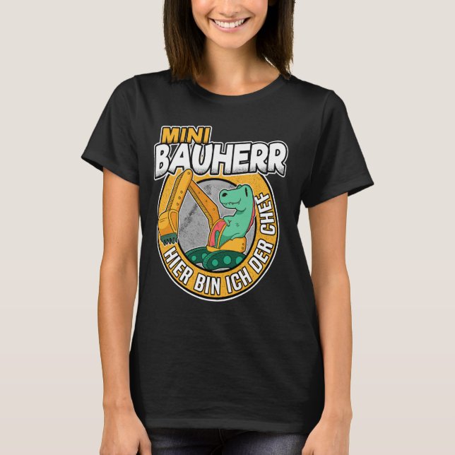 Camiseta Mini Builder Dino Digger Máquinas De Construcción  (Anverso)