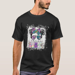 Camiseta Mini Bunny Messy Bun Kidlife Día de Pascua blanque