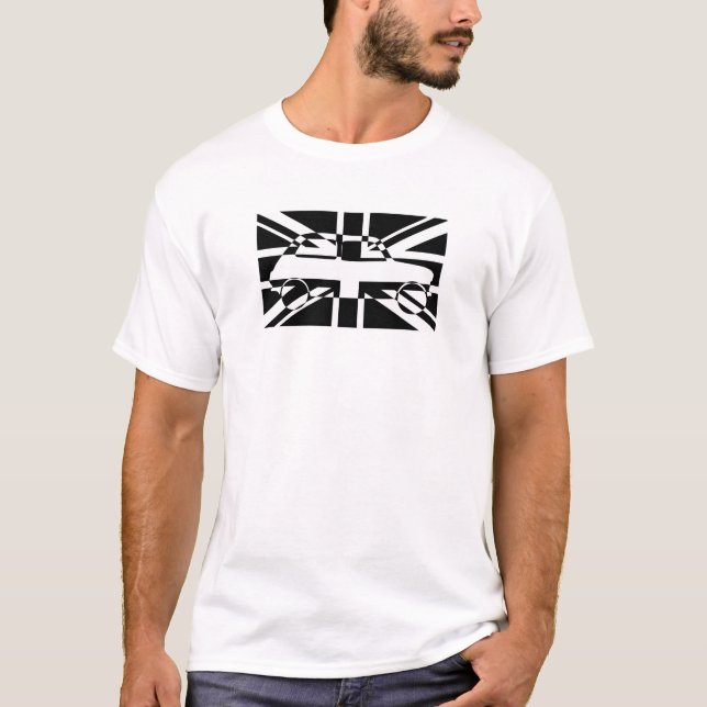 Camiseta Mini clásico blanco y negro de la bandera de unión (Anverso)
