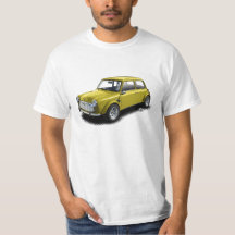 Mini coche del amarillo 1969 clásicos en la