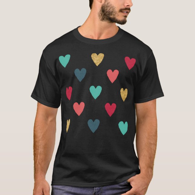 Camiseta Mini corazones coloridos (Anverso)