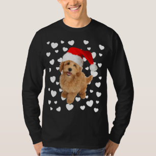 Camiseta Mini Doodle dorado Santa Hat Holidays Do
