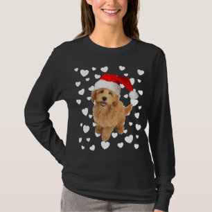 Camiseta Mini Doodle dorado Santa Hat Holidays Do