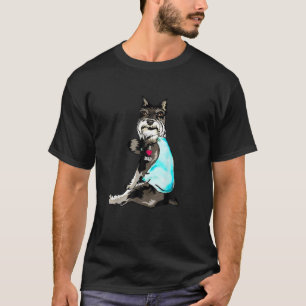 Camiseta Mini gigante Schnauzer Dad Tattoo Divertido amante