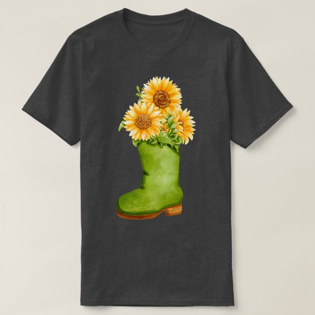 Camiseta mini girasol farmeramp39s zapatos con girasoles (Diseño del anverso)