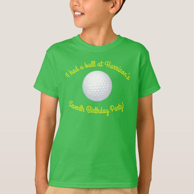 Camiseta Mini Golf Balls Fiesta de cumpleaños Niños Deporte (Anverso)