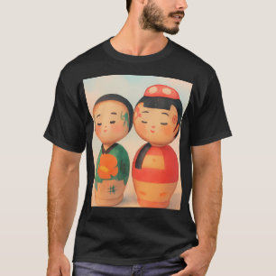 Camiseta Mini kokeshi japonés vintage