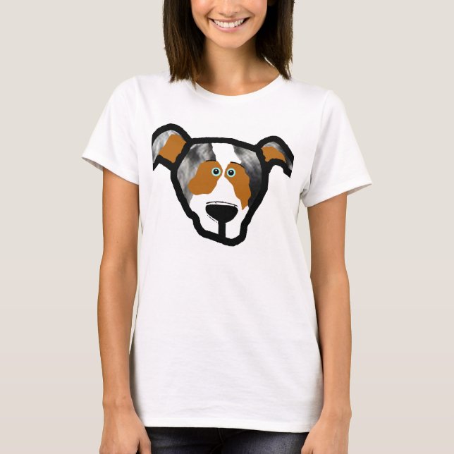 Camiseta mini lado australiano del frente 2 del blue_merle (Anverso)