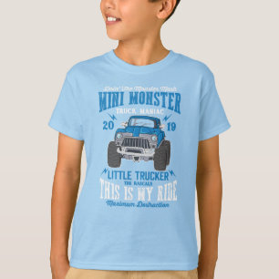 Camiseta Mini Monster Camión Manic Pequeño Camionero Niño