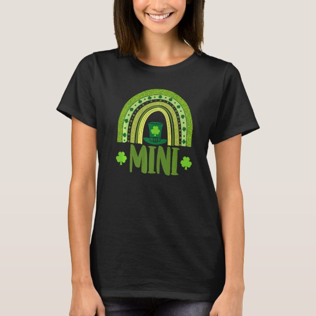 Camiseta Mini mujeres afortunadas St Patrick's Day Rainbow  (Anverso)