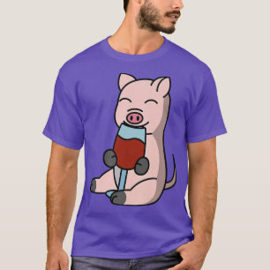 Camiseta Mini Pig Drinking Wine Pet Premium