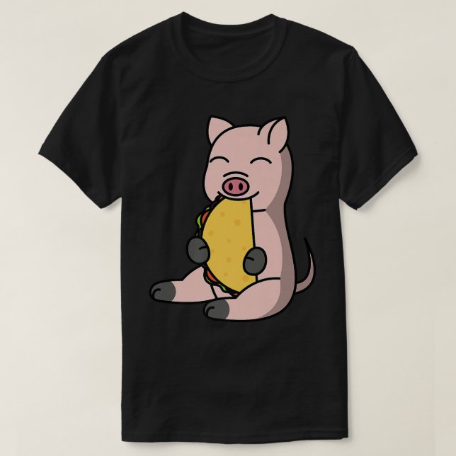 Camiseta Mini Pig Eating A Taco Pet Premium  (Diseño del anverso)