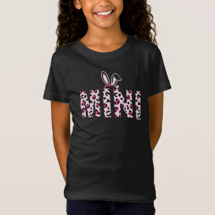 Camiseta MINI Pink Leopard Print Bunny Ears Easter Kid