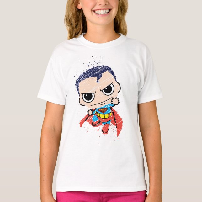 Camiseta Mini Superman Sketch - Flying (Anverso)