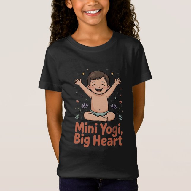 Camiseta Mini yoga gran corazón (Anverso)