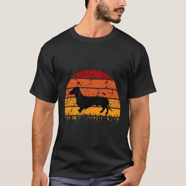 Camiseta Miniatura Dachshund Silhouette (Anverso)