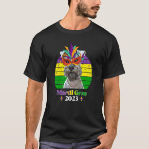 Camiseta Miniatura Schnauzer Fiesta Dog Mardi Gras 2023