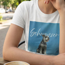 Miniatura Schnauzer Foto Retro Cielo Azul Amante d