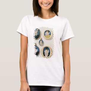 Camiseta Miniaturas, de L a R, de T a B: hombre con mano f