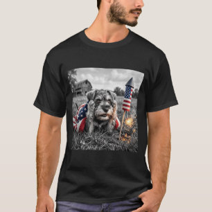 Camiseta Miniature Schnauzer bandera estadounidense 250 año