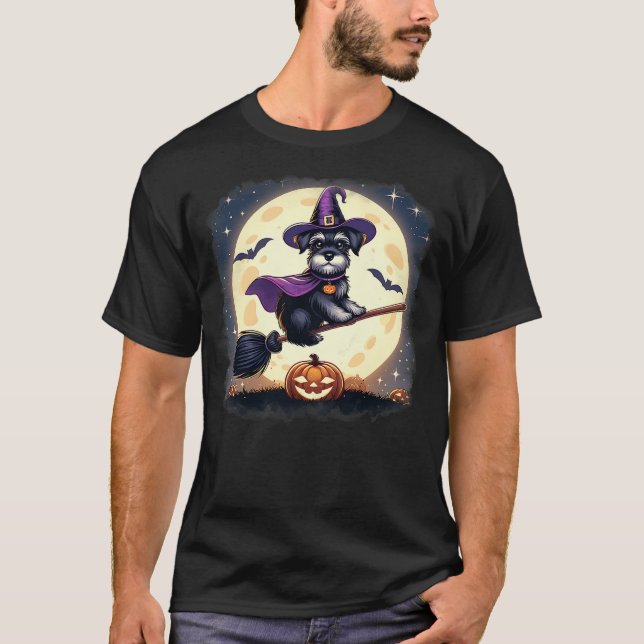 Camiseta Miniature Schnauzer Halloween Costume Dog Lover Wo (Anverso)