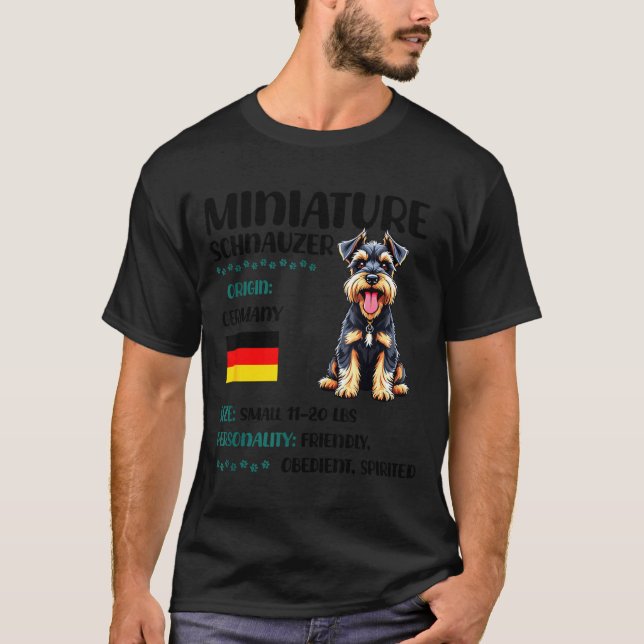 Camiseta Miniature Schnauzer Origin Funny Mini Schnauzer Lo (Anverso)