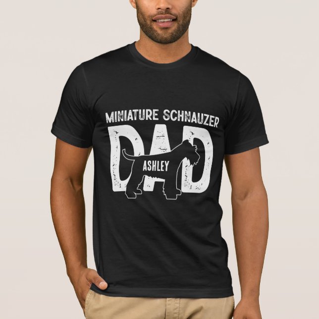 Camiseta Miniature Schnauzer Padre Perro Padre Cachorro (Anverso)