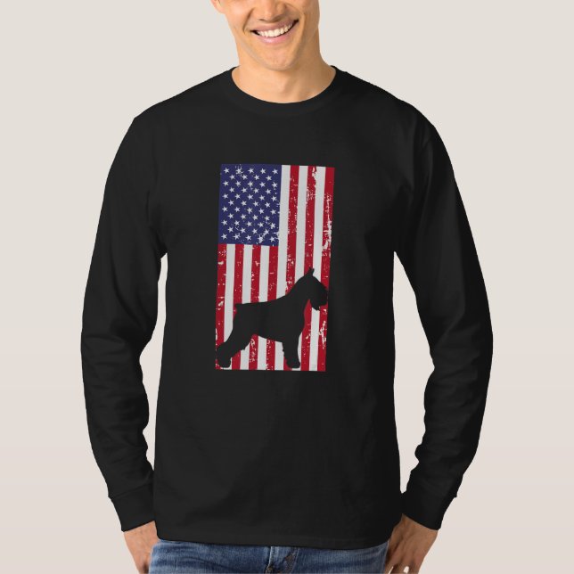 Camiseta Miniature Schnauzer Patriotic All American USA Fla (Anverso)