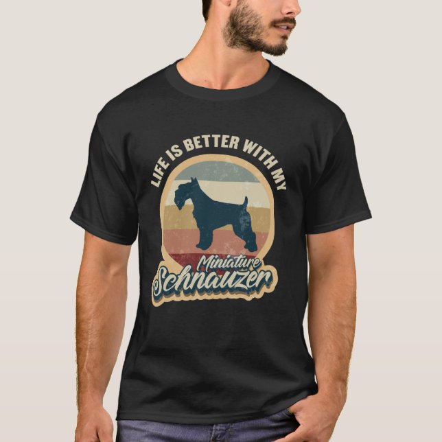 Camiseta Miniature Schnauzer  with dogs Retro (Anverso)