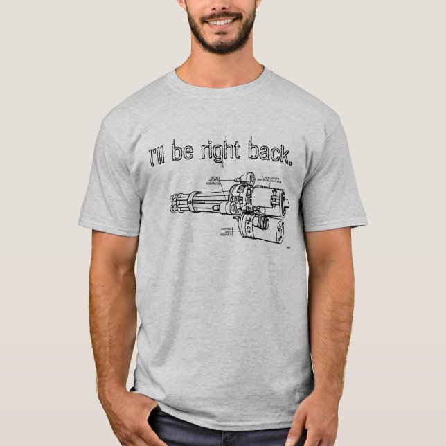 Camiseta Minigun, estaré a la derecha detrás (Anverso)