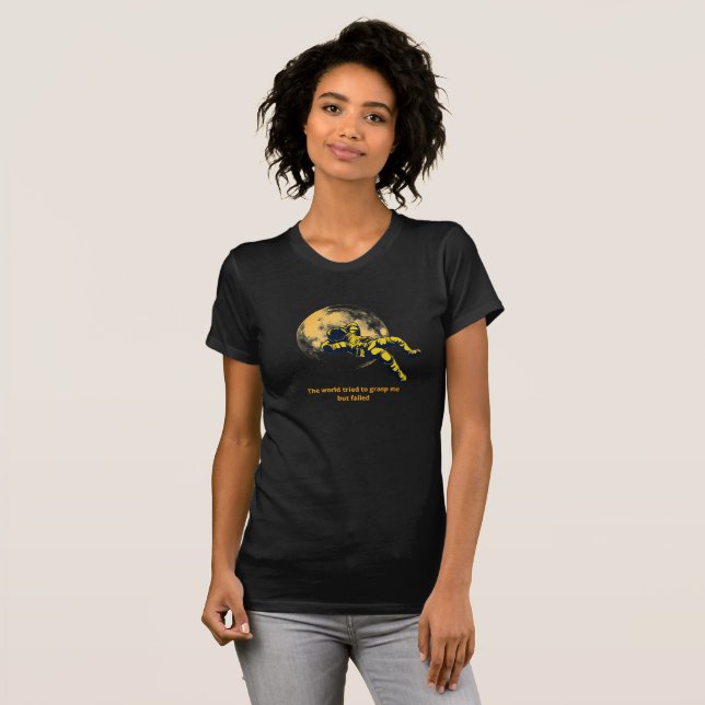 Camiseta Minimal Astronaut Moon Art Inspirational Women’s T (Anverso completo)