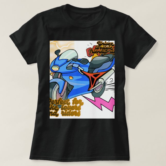 Camiseta Minimal Bike Art Graphic – Modern Motorcycle (Diseño del anverso)