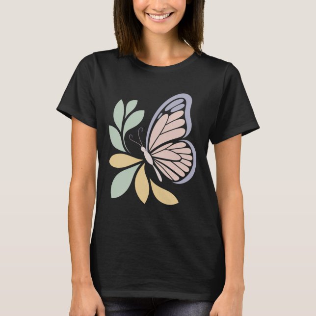Camiseta Minimal Butterfly Nature Illustration (Anverso)