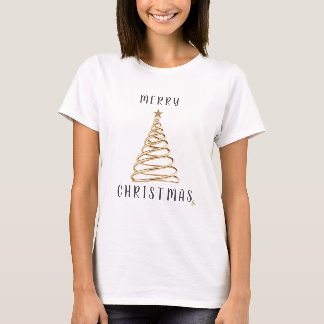 Camiseta Minimal Christmas Line Art Tree | KaliraArts (Anverso)